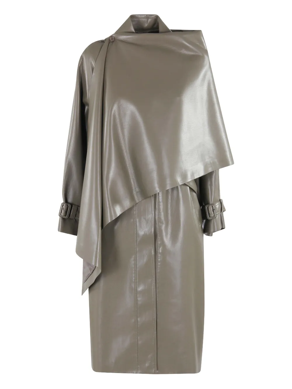 Isabelle Blanche Belted-detail Coat In Gray