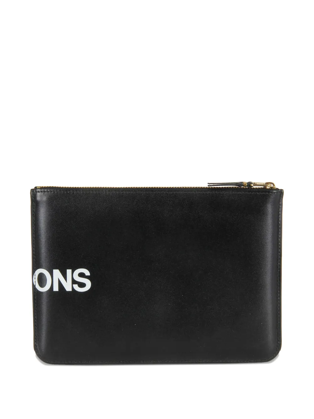 Comme Des Garçons Wallet logo zip clutch bag - Zwart