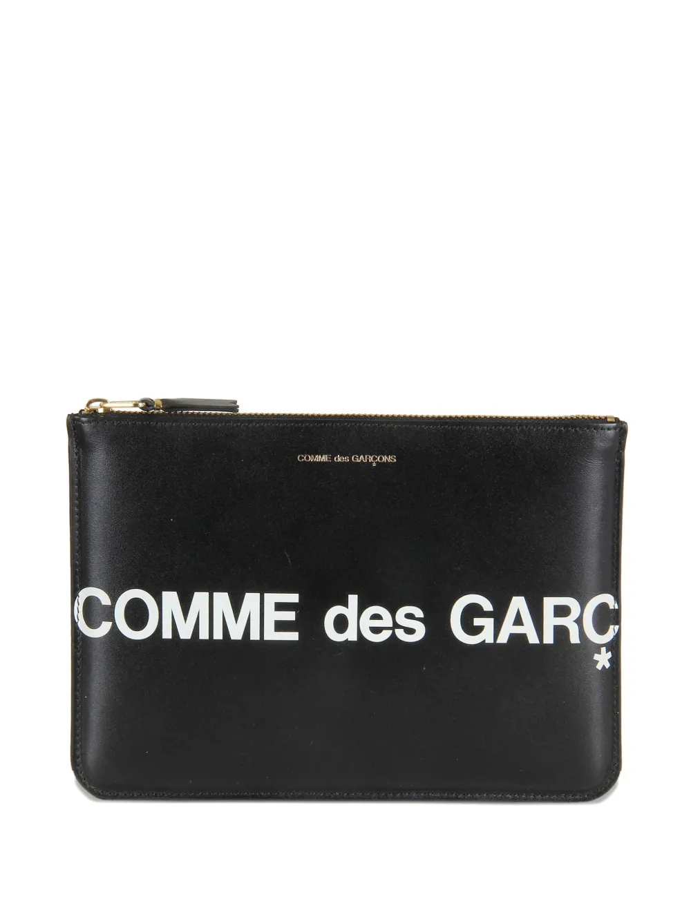 Comme Des Garçons Wallet logo zip clutch bag | Black | Image 1