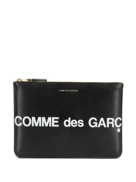 Comme Des Garçons Wallet logo zip clutch bag