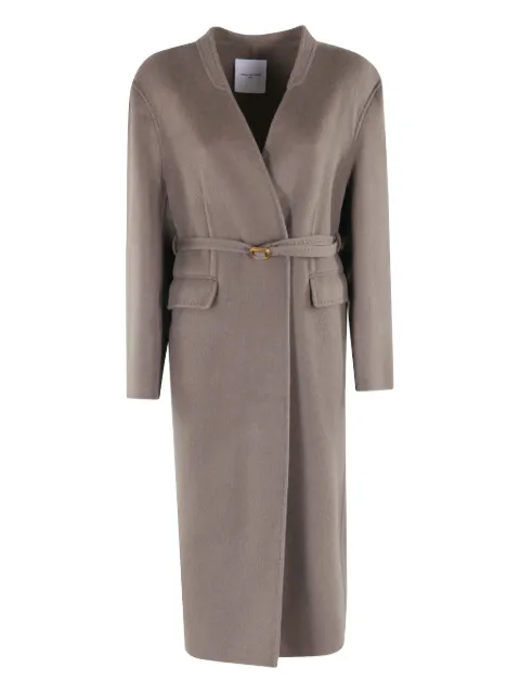 Isabelle Blanche belted single-breasted coat 