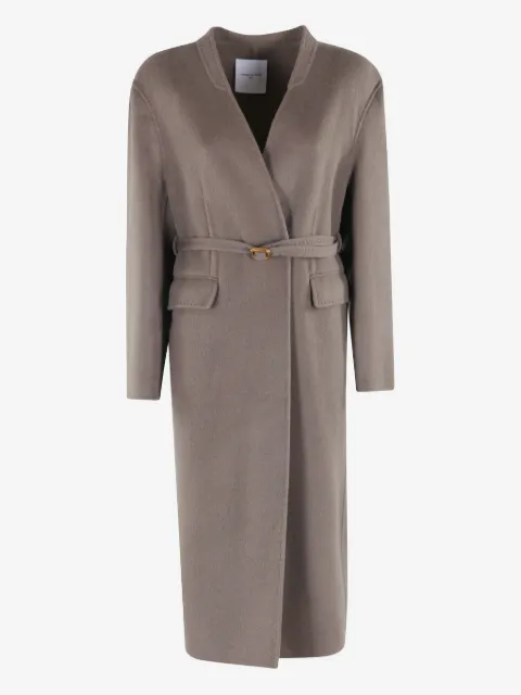 Isabelle Blanche belted single-breasted coat