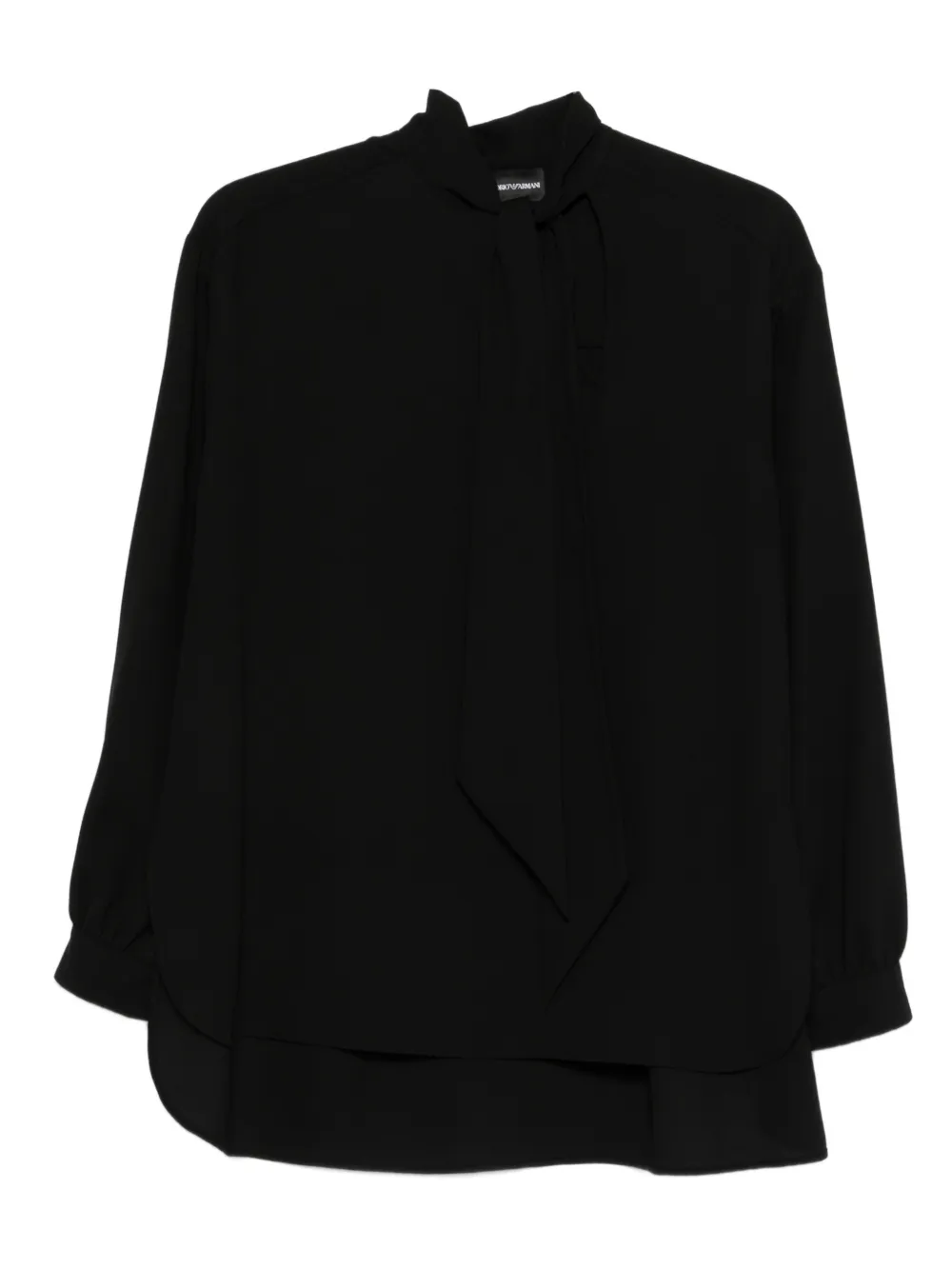 Emporio Armani Blusa con collo lavallière - Nero