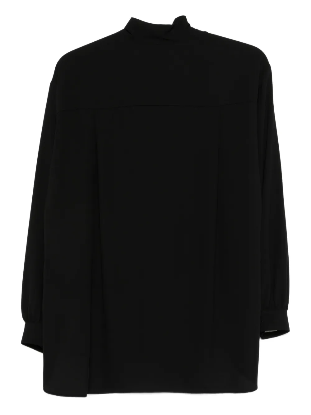 Emporio Armani Shirt met gestrikte hals - Zwart