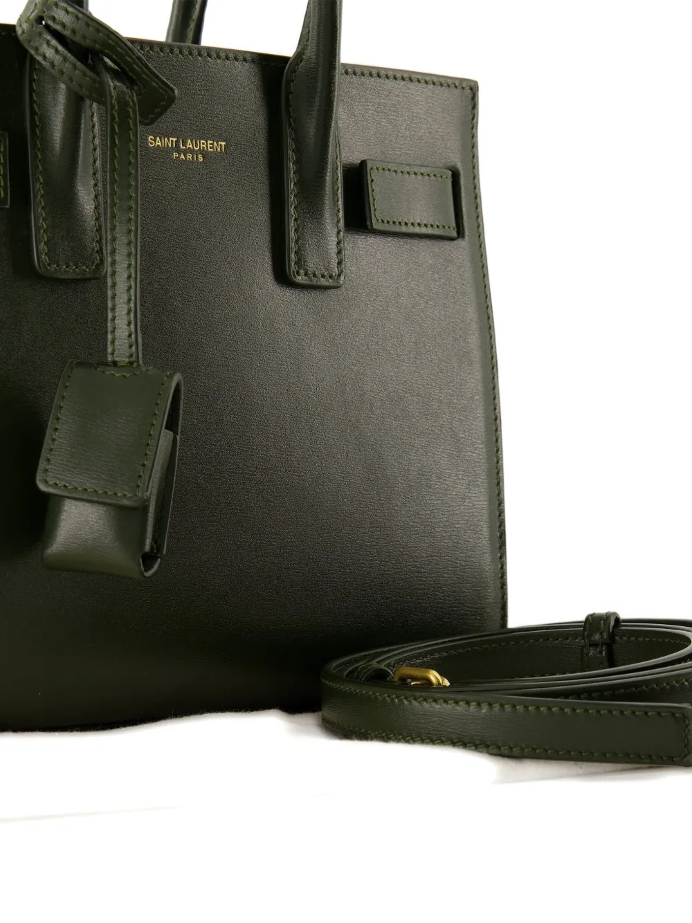 Saint Laurent Nano Sac De Jour Tote Bag In Green