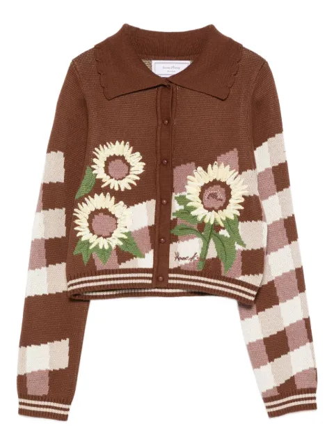 House of Sunny The Sunflower Stripper floral-embroidered cardigan