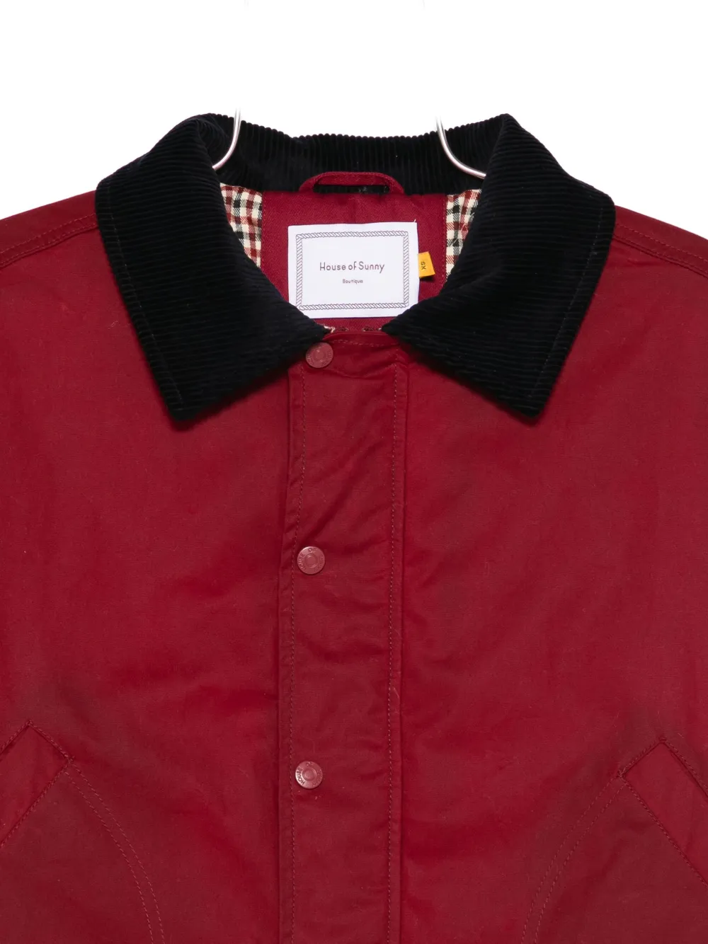 House Of Sunny Button Corduroy-collar Jacket In Red