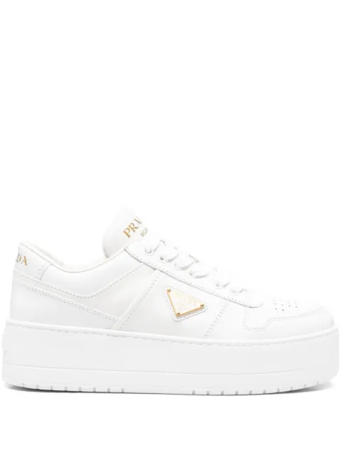 Prada platform logo-patch sneakers