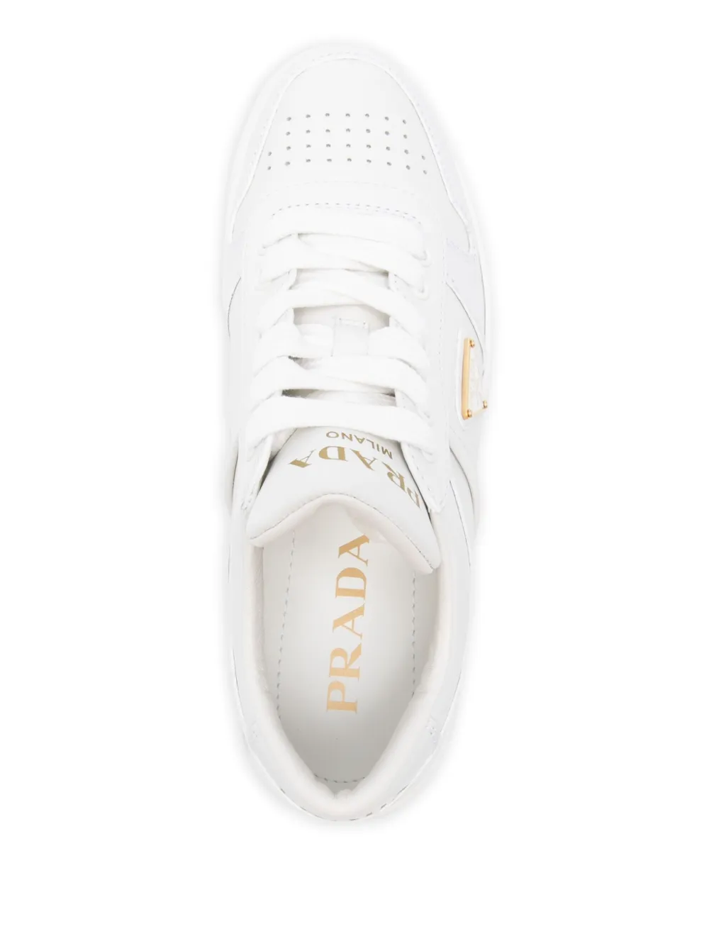Prada Sneakers met logopatch en plateauzool Wit