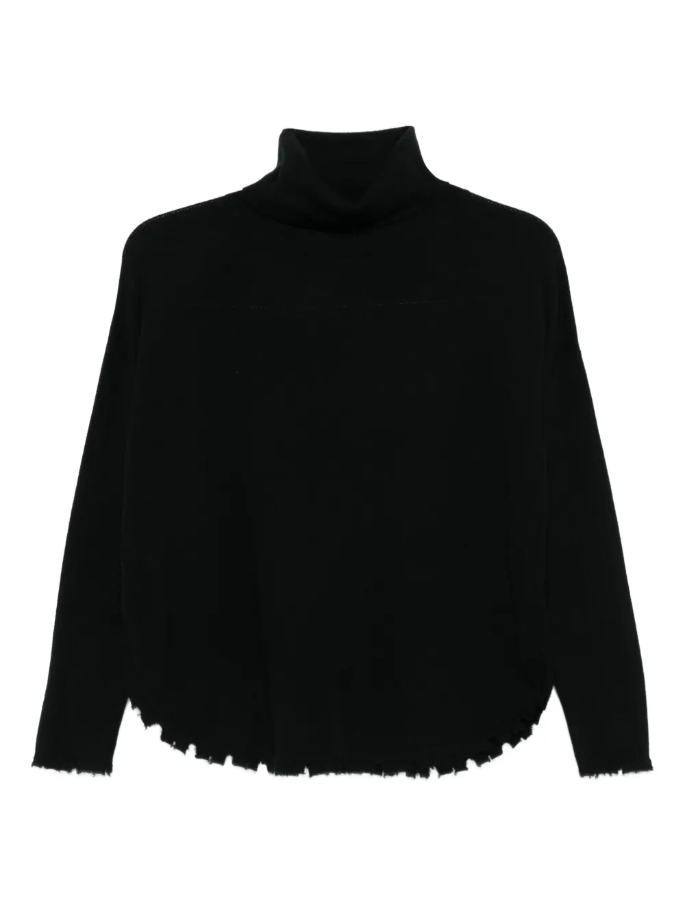 kujten Ausgefranster Mavis Rollkragenpullover | Schwarz | Image 1
