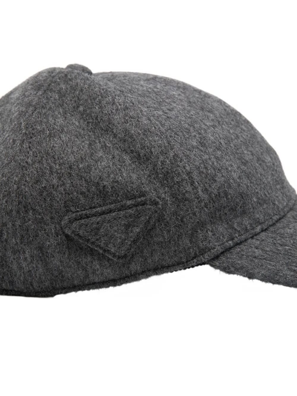 Prada embossed triangle-logo cap - Grijs