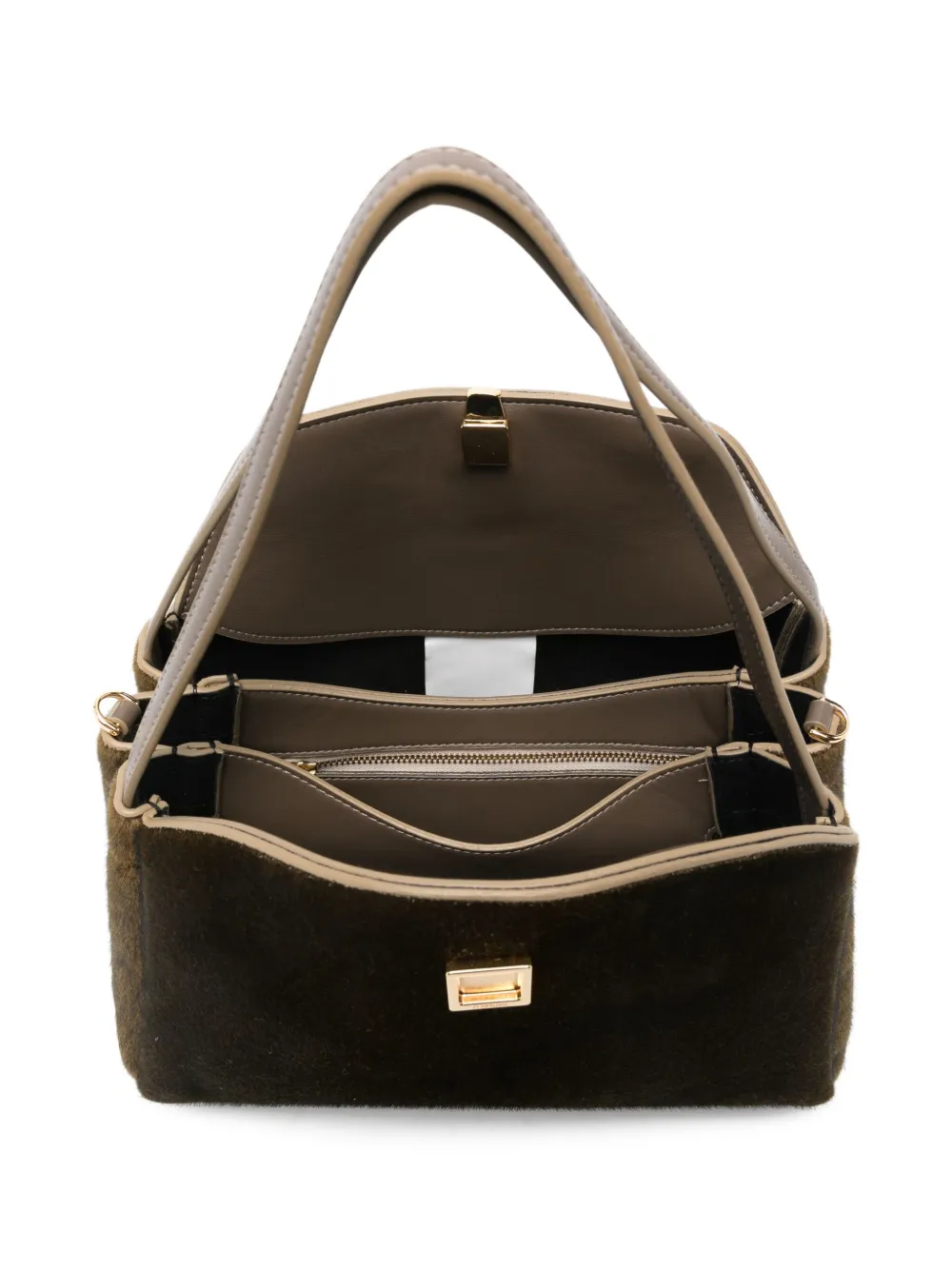 Themoirè Panelled Tote Bag In Brown