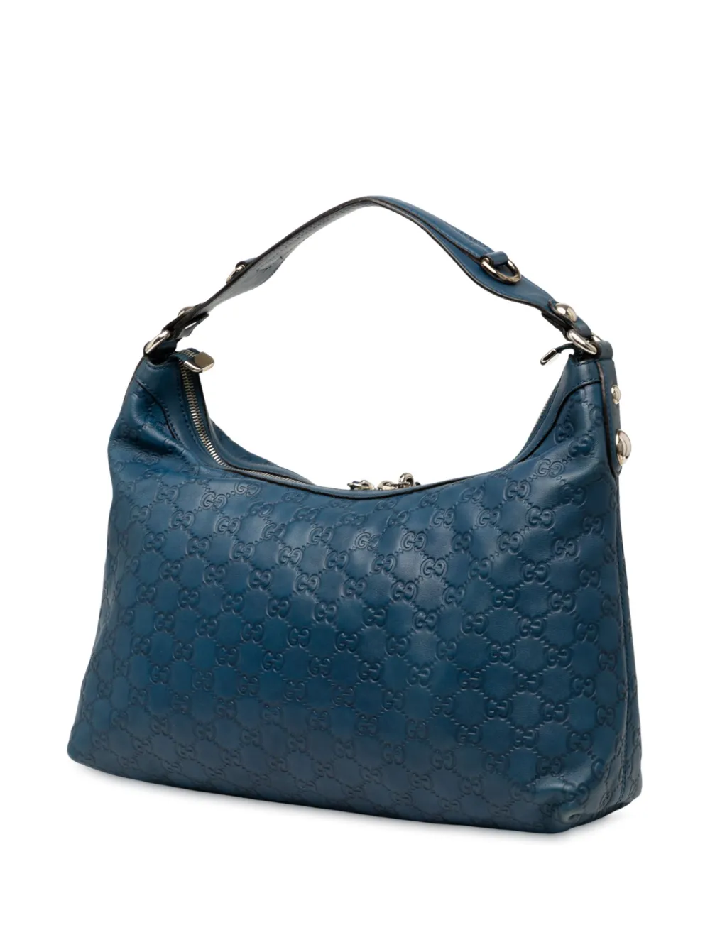 Pre-owned Gucci 2000-2015 Medium Ssima Icon Bit Satchel In Blue