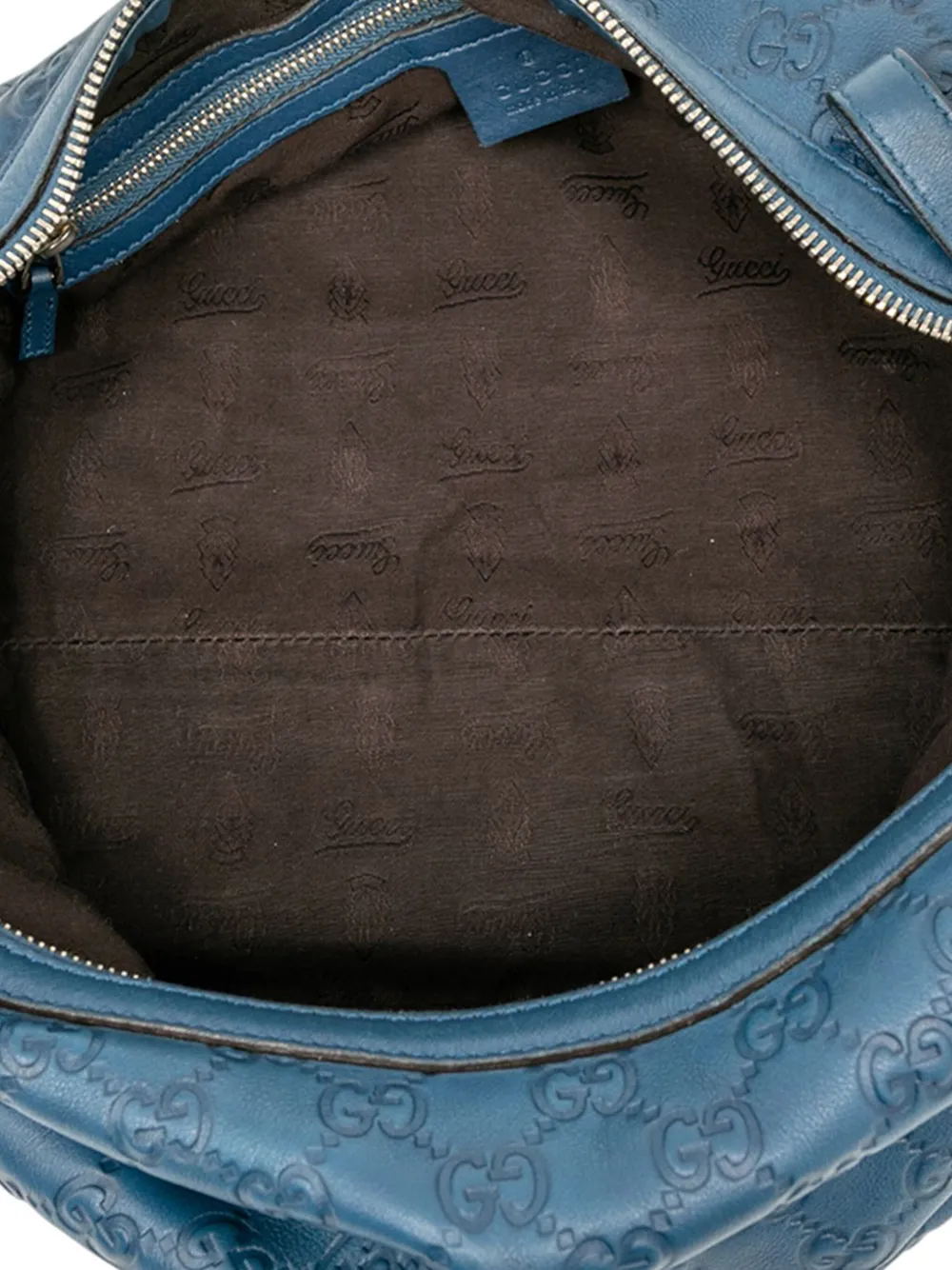 Pre-owned Gucci 2000-2015 Medium Ssima Icon Bit Satchel In Blue