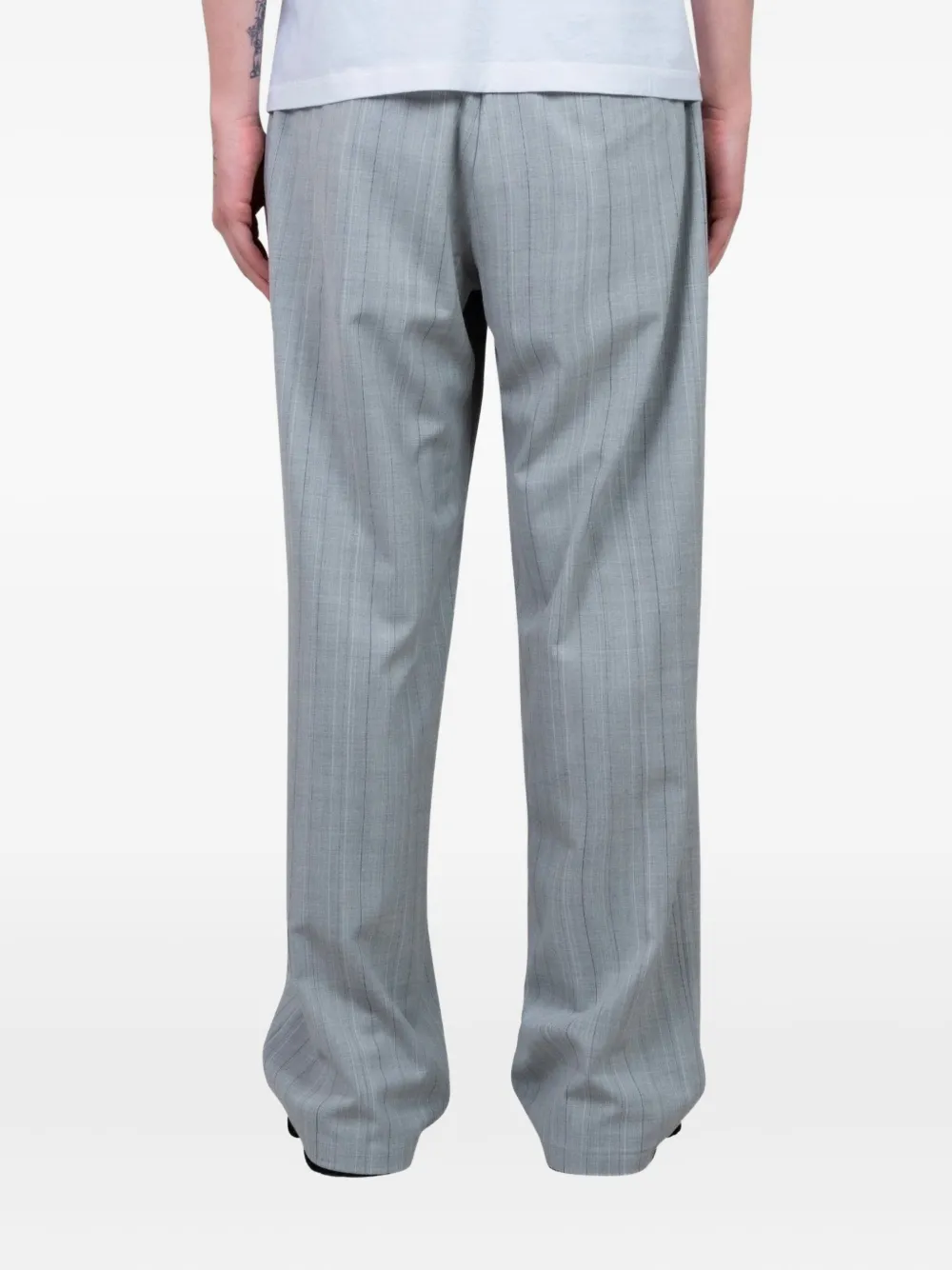 Vous Décidez Clip Striped Trousers In Gray