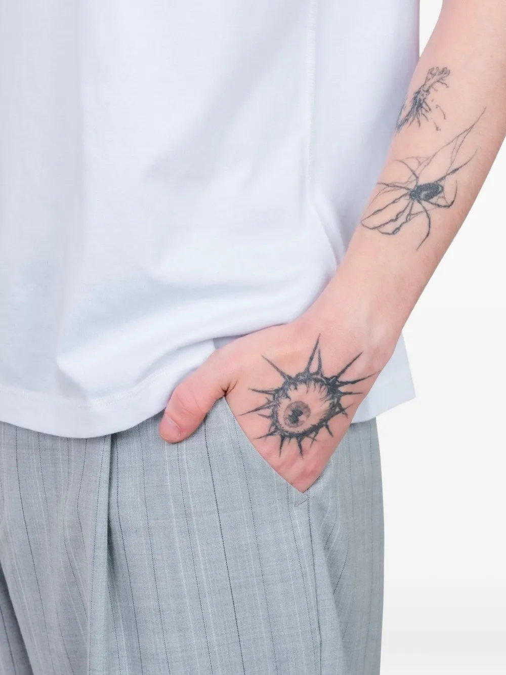 Vous Décidez Clip Striped Trousers In Gray