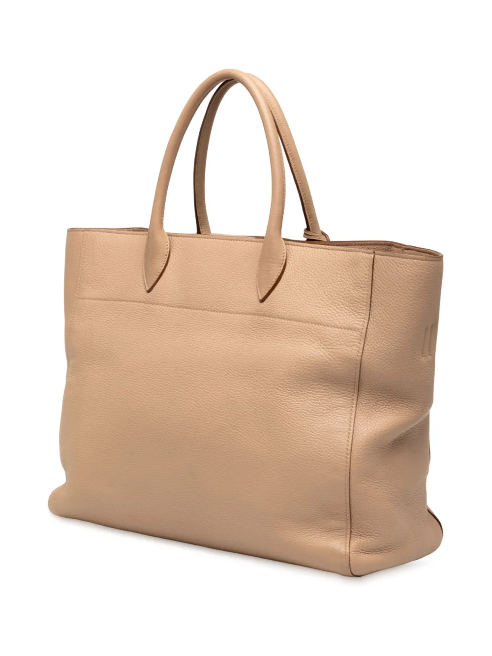 Pre-owned Prada 2013-2025 Vitello Phenix Open Convertible Tote Satchel In Brown