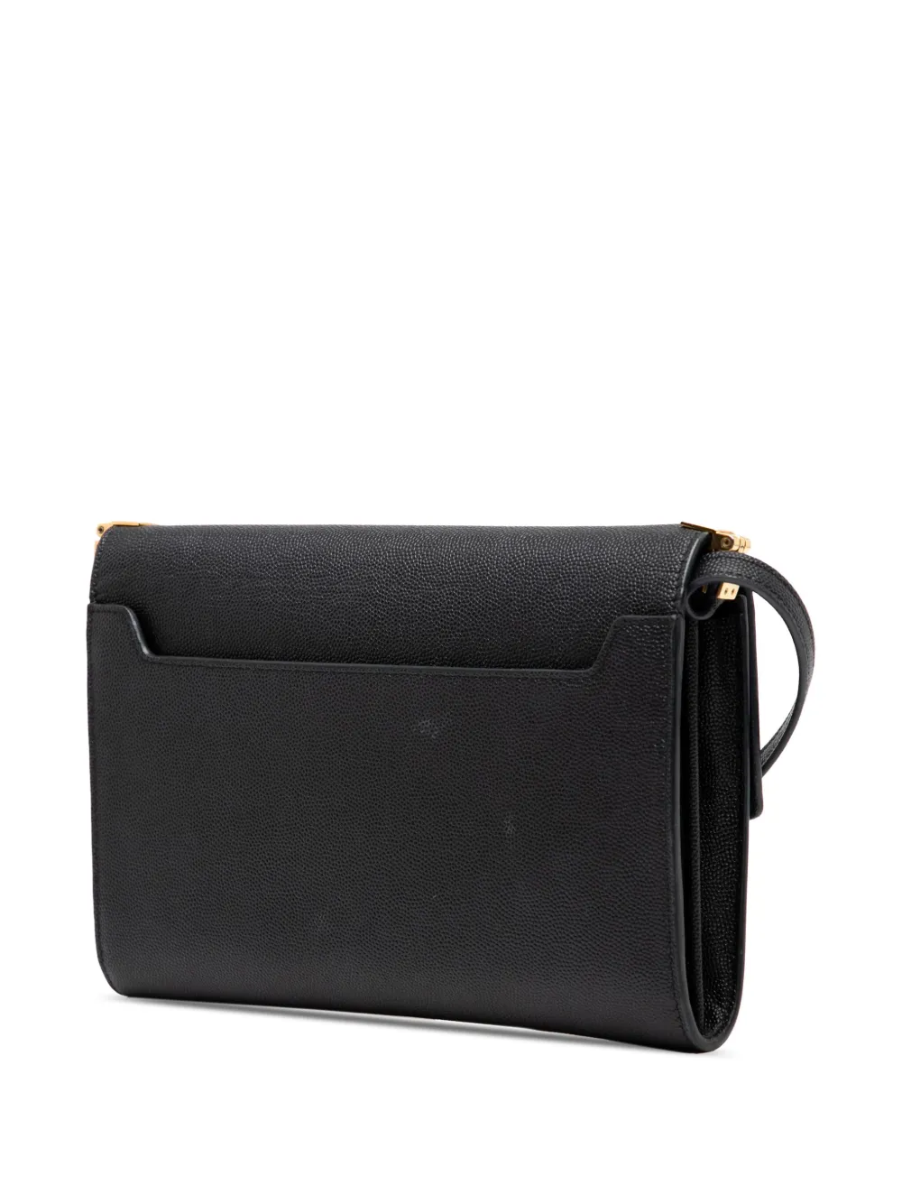 Pre-owned Saint Laurent 2020 Mini Grain De Poudre Uptown Crossbody Bag In Black