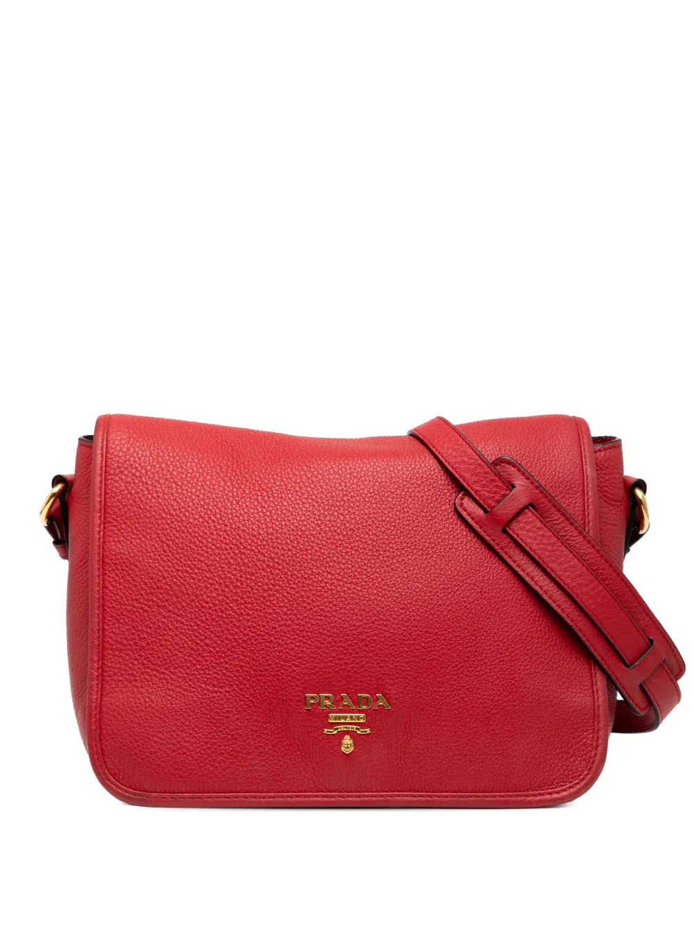 Prada Pre-Owned 2010-2025 Vitello Phenix Flap crossbody bag - レッド Prada Pre-Owned 2010-2025 Vitello Phenix Flap crossbody bag - レッド