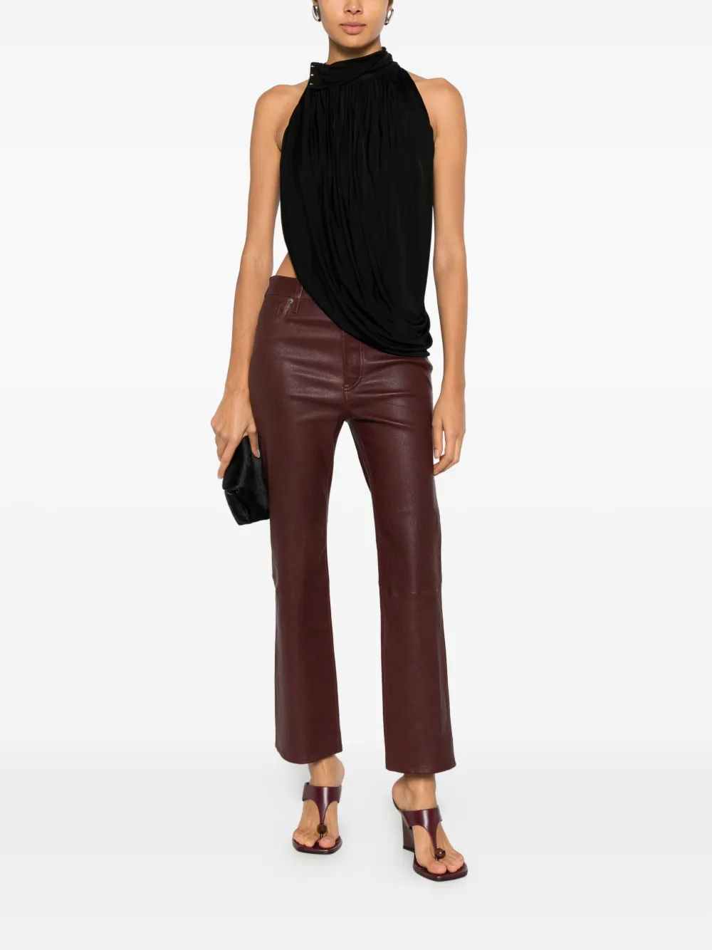 FRAME Reboot Crop leather trousers | Straight-Leg Pants | Image 2