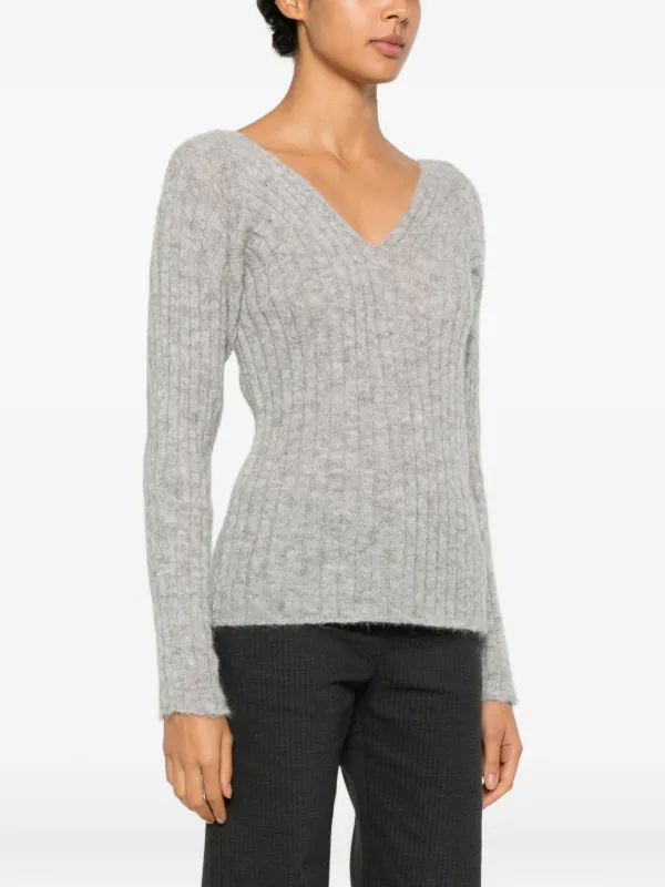 Paloma Wool Vita V-neck Ribbed Sweater | Grey | FARFETCH