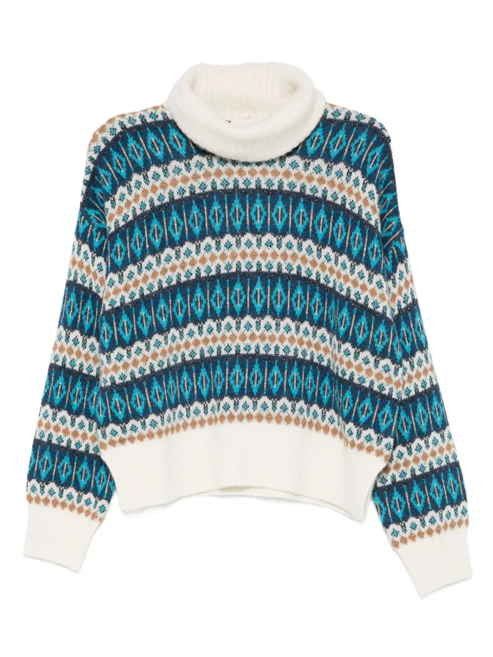 LIU JO patterned turtleneck sweater | Blue | Image 1