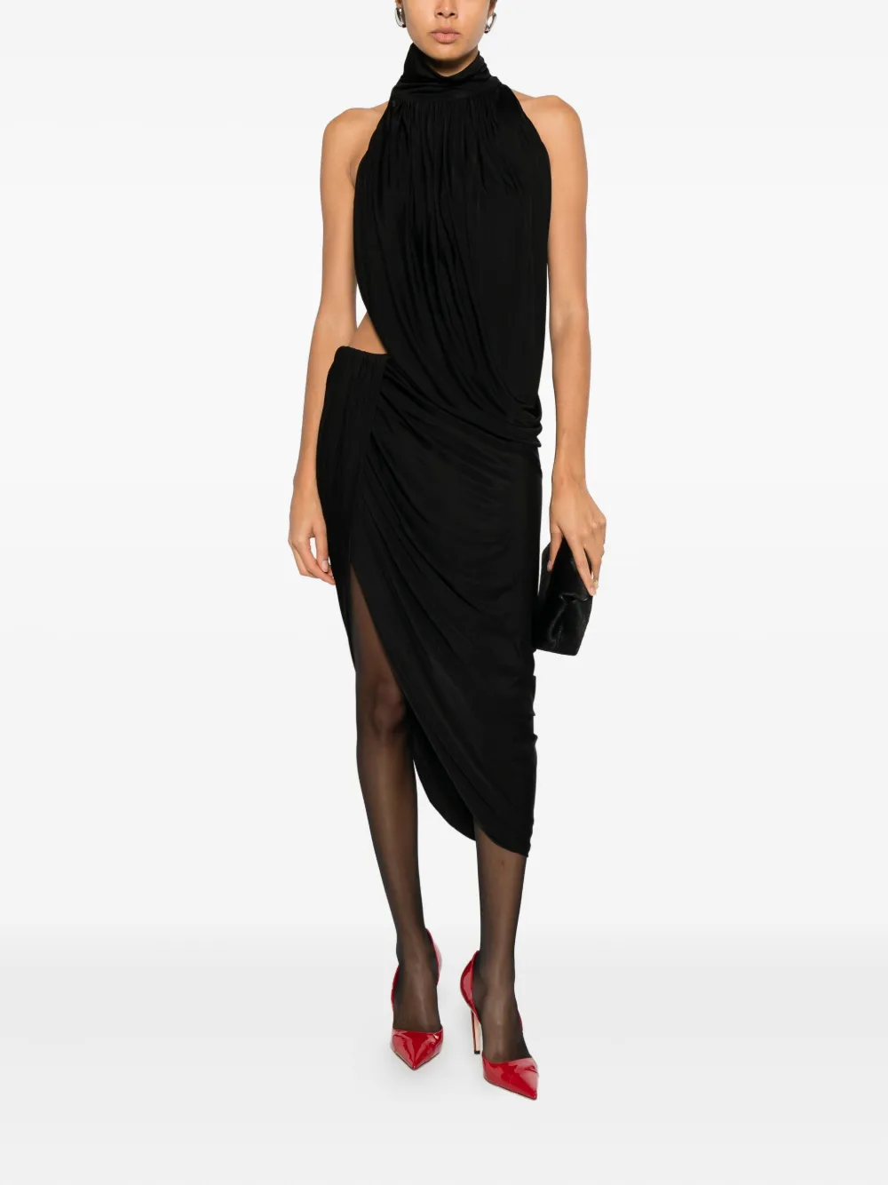 FRANCESCO MURANO halterneck draped top - Zwart