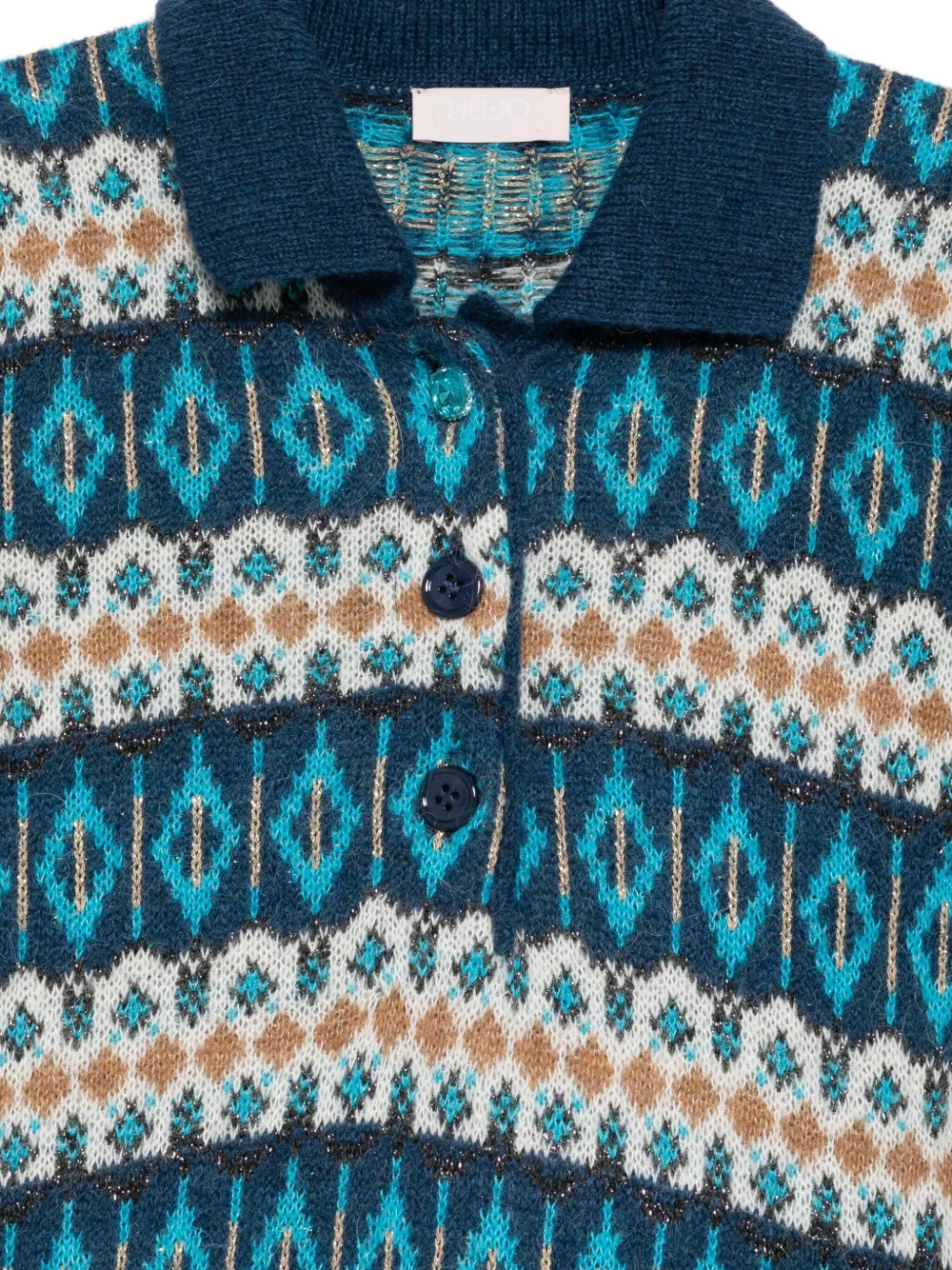 LIU JO Polotop met kraag en patroon Blauw