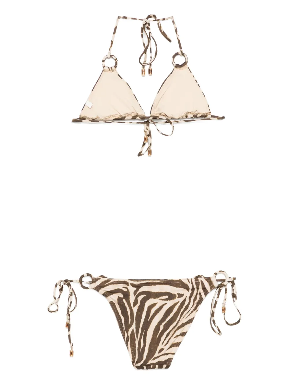ZIMMERMANN Wanderlust ring-tie zebra-pattern bikini | Bikinis | Image 2