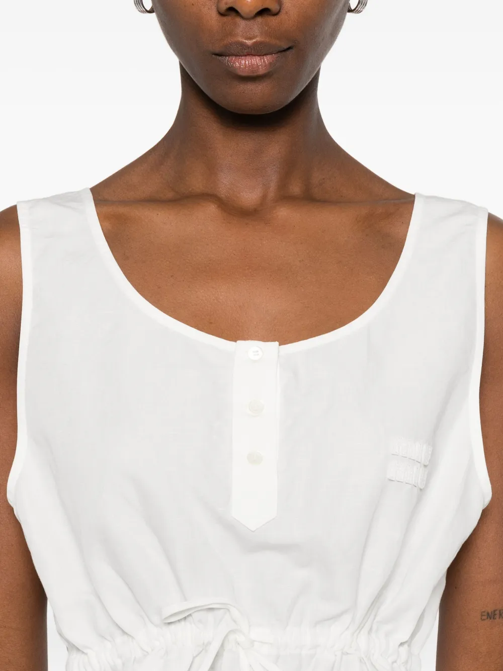 Miu Top met trekkoord Wit