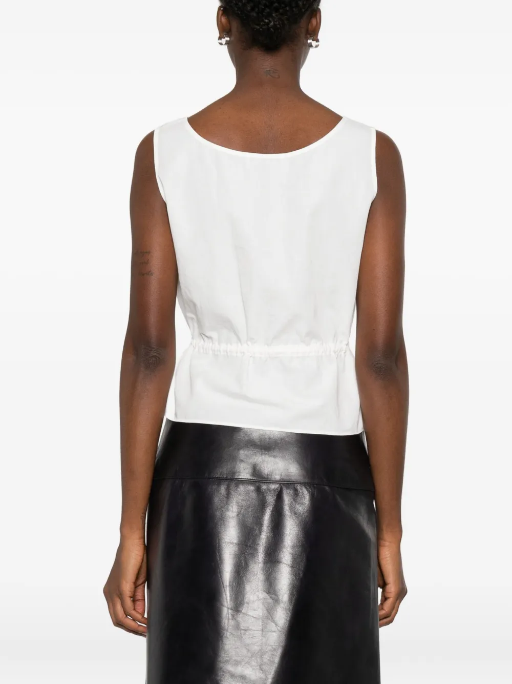 Miu Top met trekkoord Wit