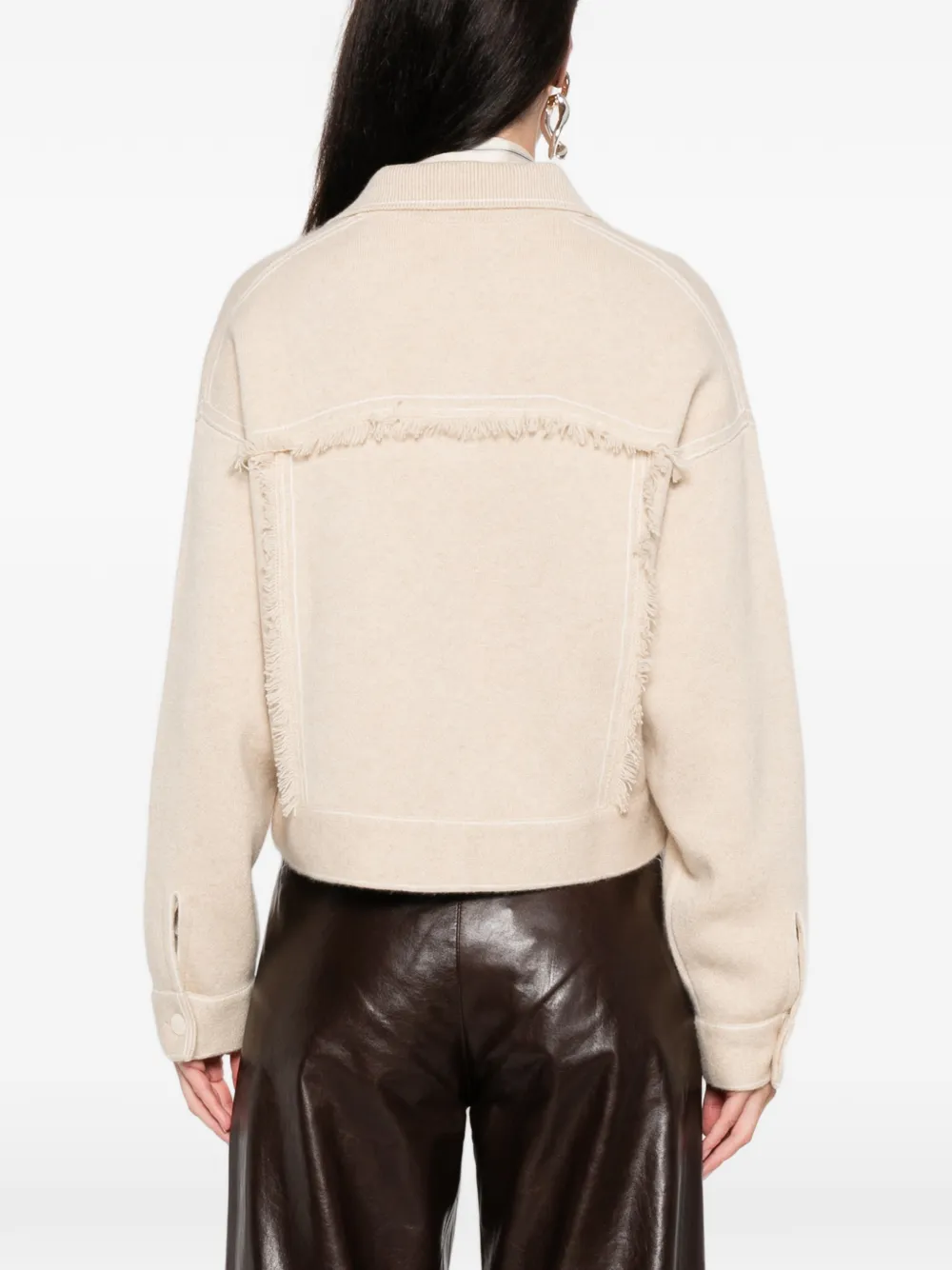 kujten Arya fringed buttoned jacket Beige