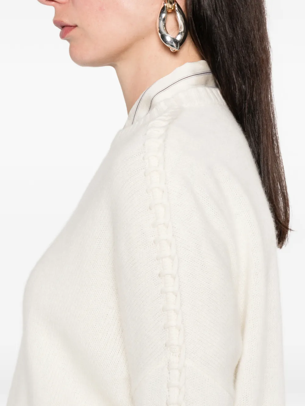 kujten whipstitch-detailed sweater Wit