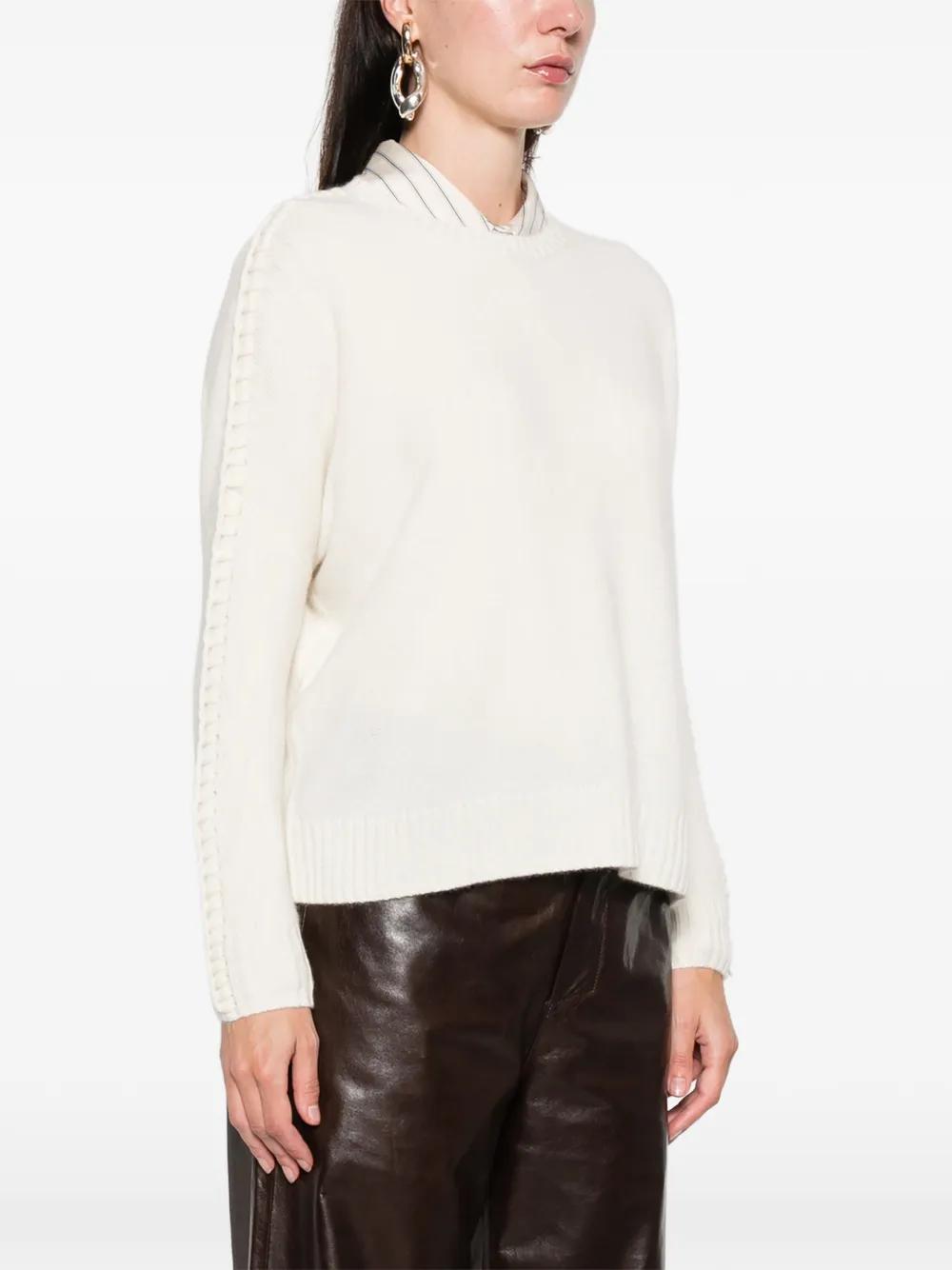 kujten whipstitch-detailed sweater Wit