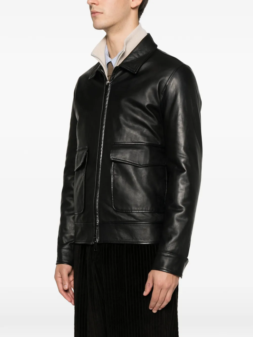 Volfagli Tuscany Leather Jacket In Black