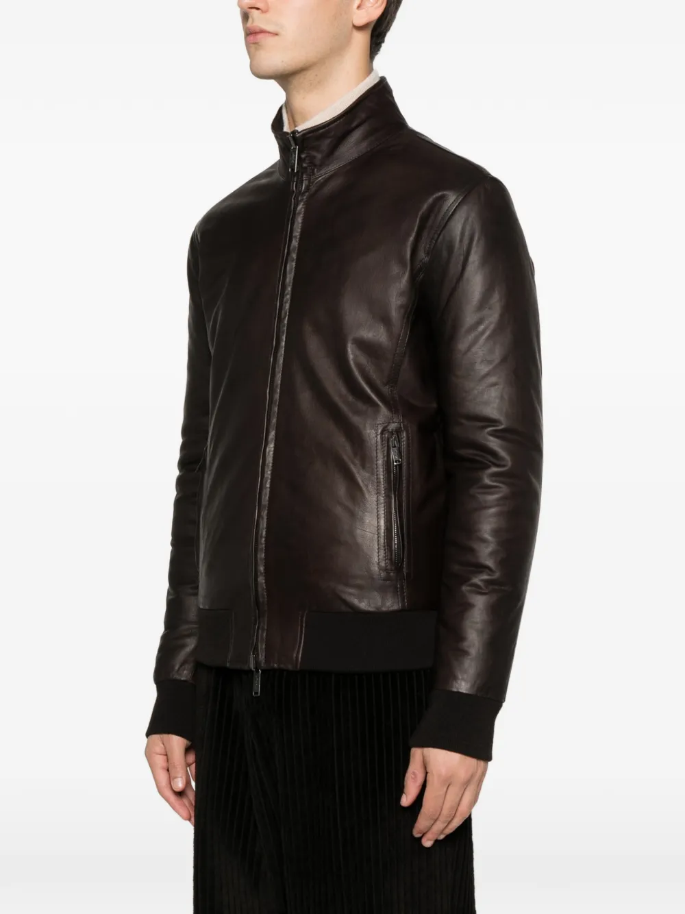 Volfagli Tuscany Zip-fastening Leather Jacket In Brown