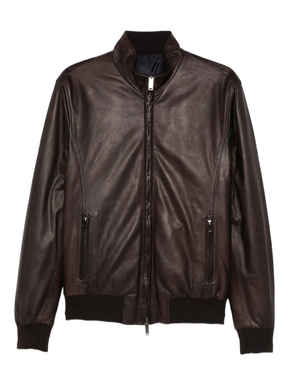 VOLFAGLI Tuscany zip-fastening leather jacket | Brown | Image 1