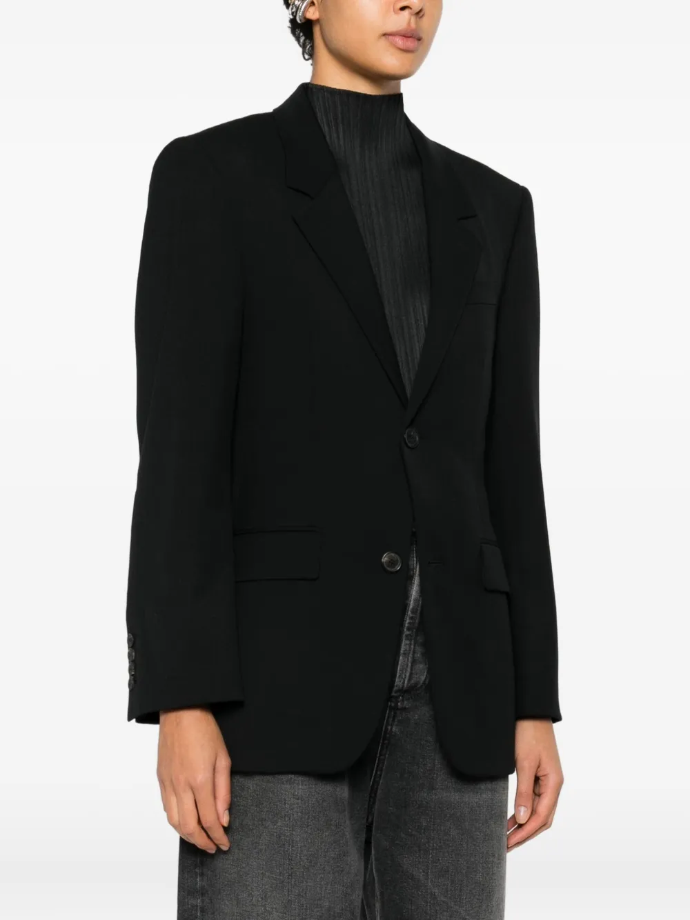 Balenciaga Blazer met enkele rij knopen Zwart
