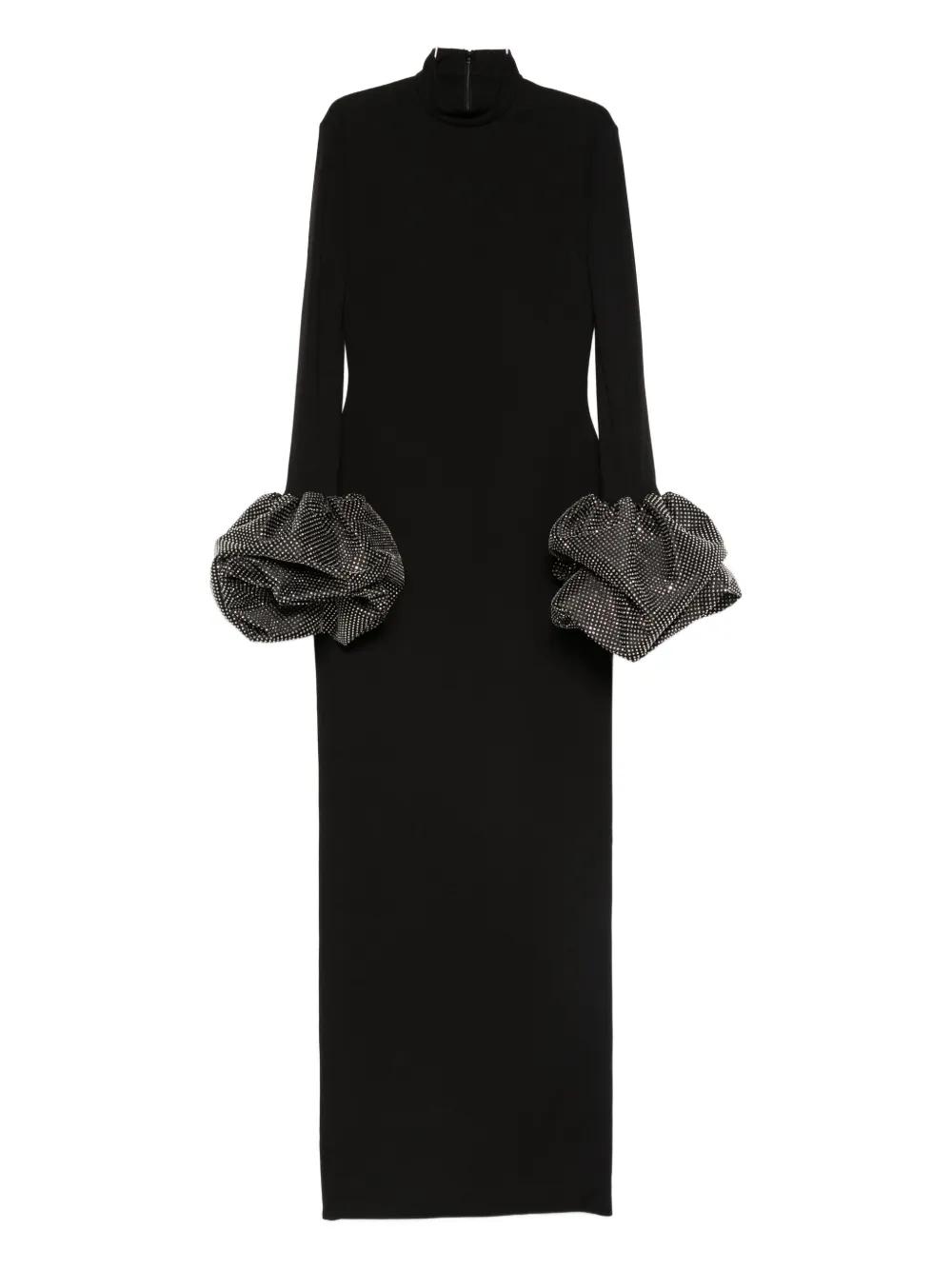 Solace London Viviana High-neck Maxi Dress In Black