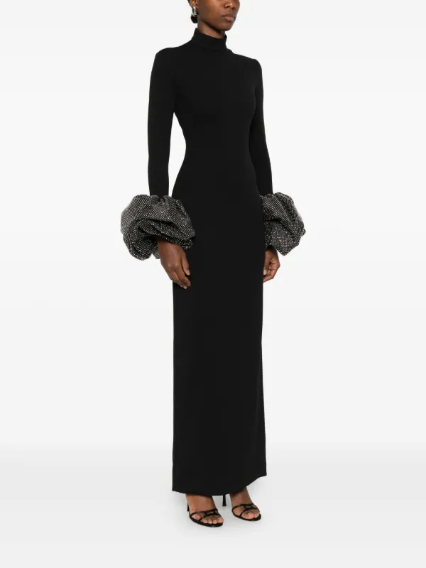 Solace London Viviana high-neck Maxi Dress | Black | FARFETCH