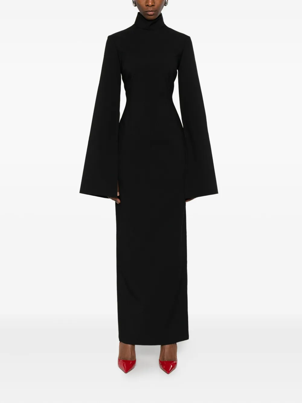 Solace London Josefine long-sleeve maxi dress - Zwart