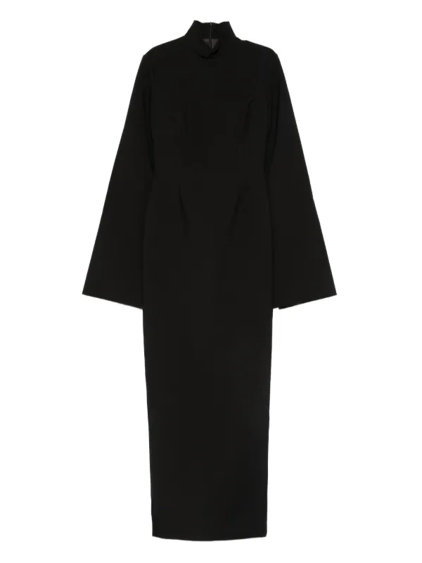 solace london long sleeve dress SOLACE London Black Funnel Neck Dress, Black / 10