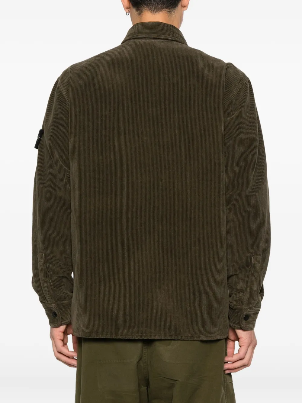 Stone Island Ribfluwelen shirtjack met knoopsluiting Bruin