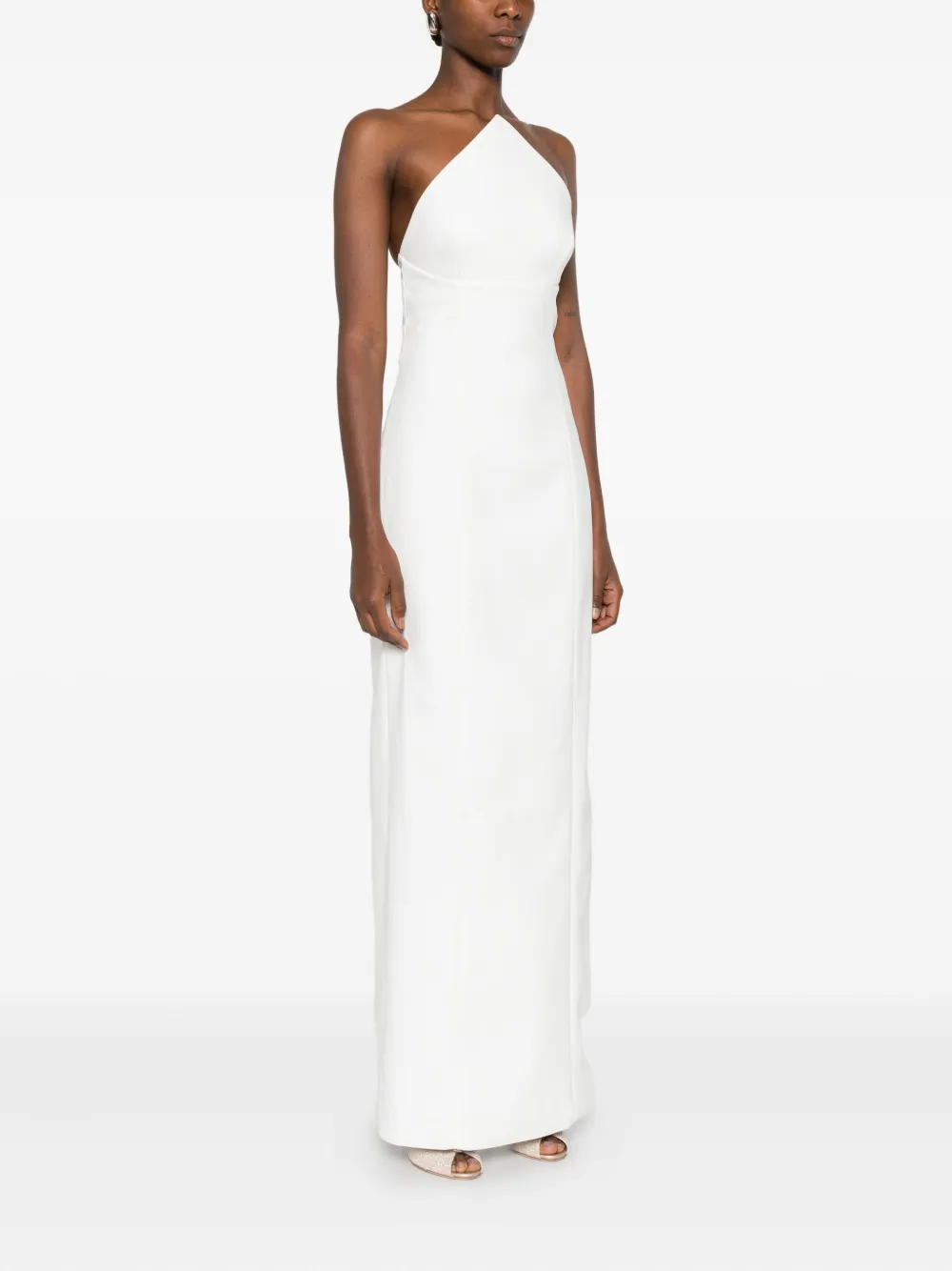 Solace London Senna strapless maxi-jurk Beige