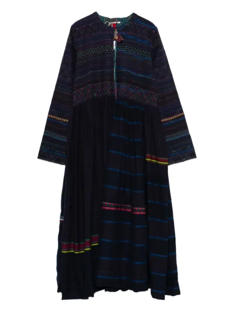 INJIRI striped-pattern coat