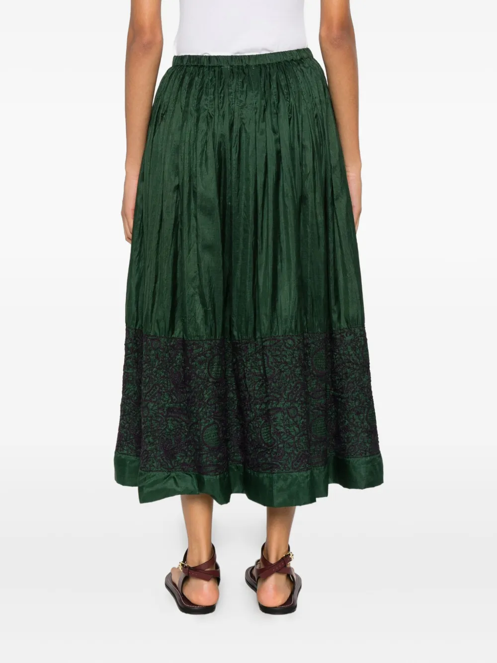 スカート injiri INJIRI エンブロイダリースカート | グリーン | FARFETCH JP