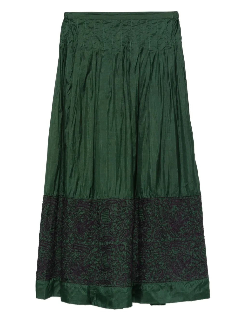 INJIRI falda midi plisada con detalles bordados | verde | Image 1