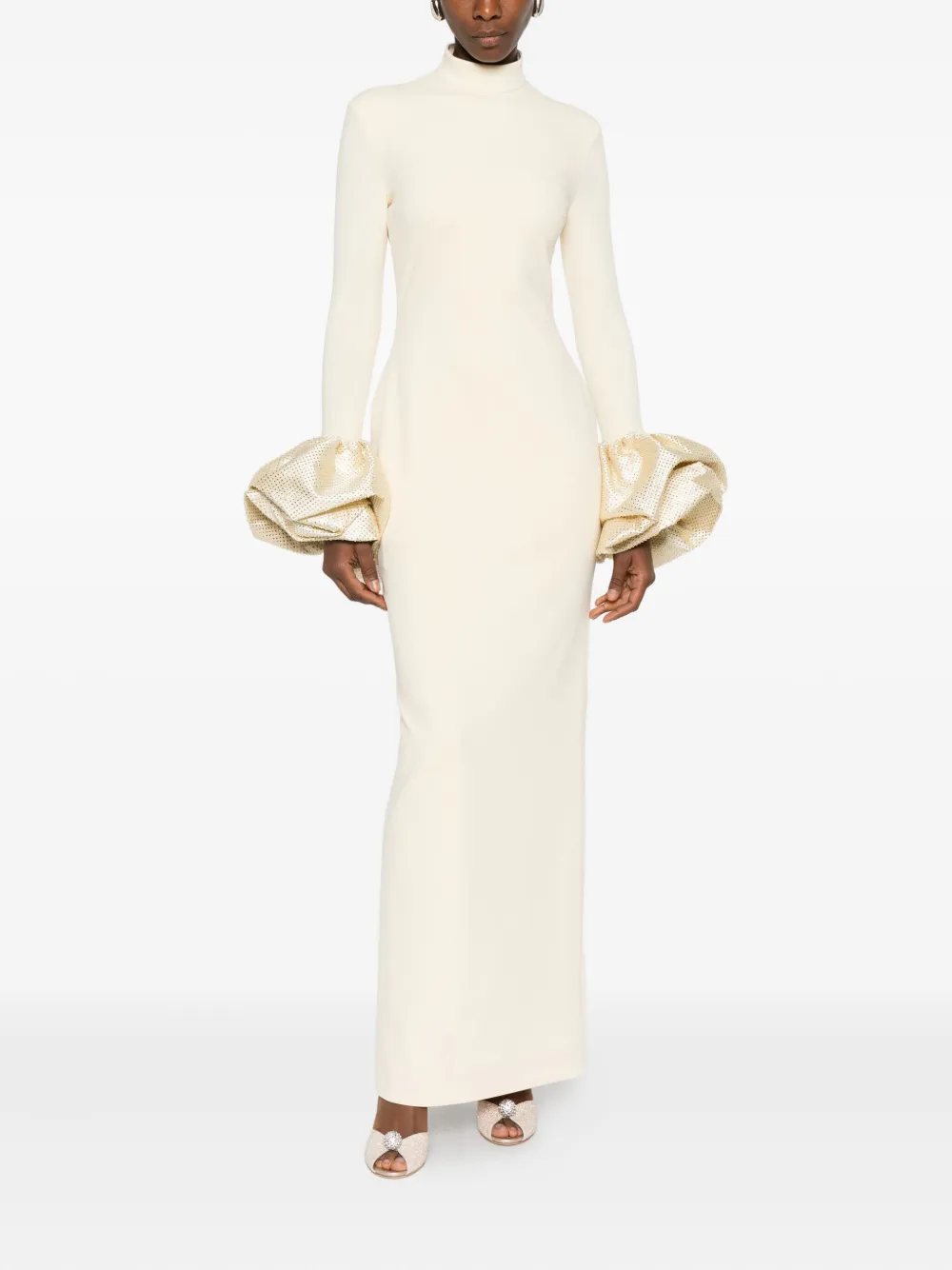 Solace London long-sleeve maxi dress - Beige
