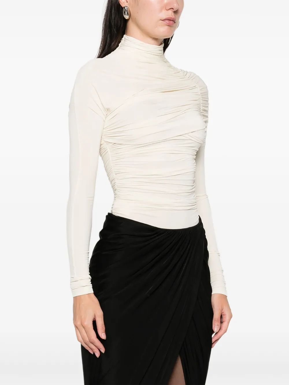  Francesco Murano Long-sleeve Top - White 