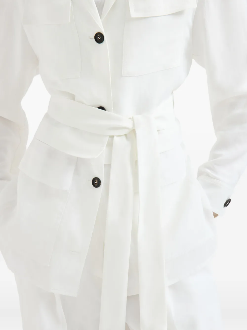 Brunello Cucinelli Jack met zak en ceintuur Wit